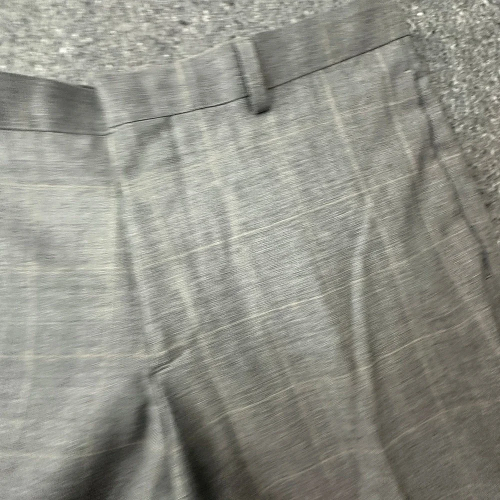 Banana Republic Dress Pants Men 32x32 Gray Plaid Tailored Fit Trousers 671718